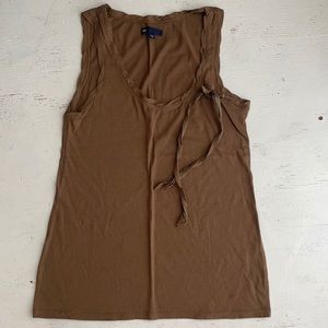 [ GAP Light Brown Super Soft Tank w/ Bow Detail ]